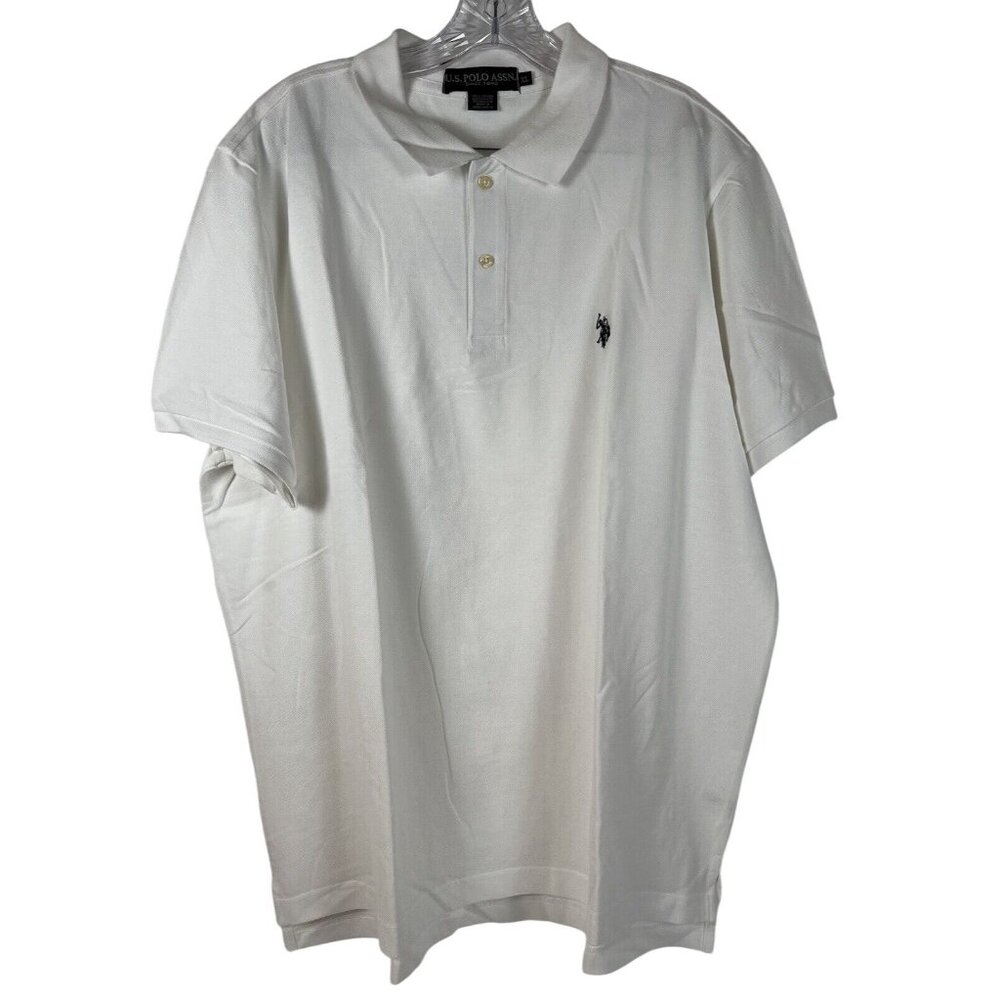US Polo Assn. Men's Golf Shirt Short Sleeve White XL *Flaw*